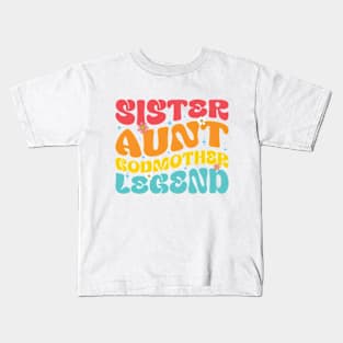 Sister Aunt Godmother Legend New Auntie Vintage Kids T-Shirt